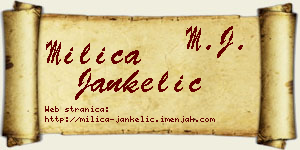 Milica Jankelić vizit kartica